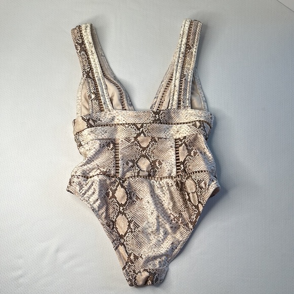 ZIMMERMANN 1-piece swimsuit to slip on snake print in Italian lycra Sz 1US(4-6) - Picture 7 of 12